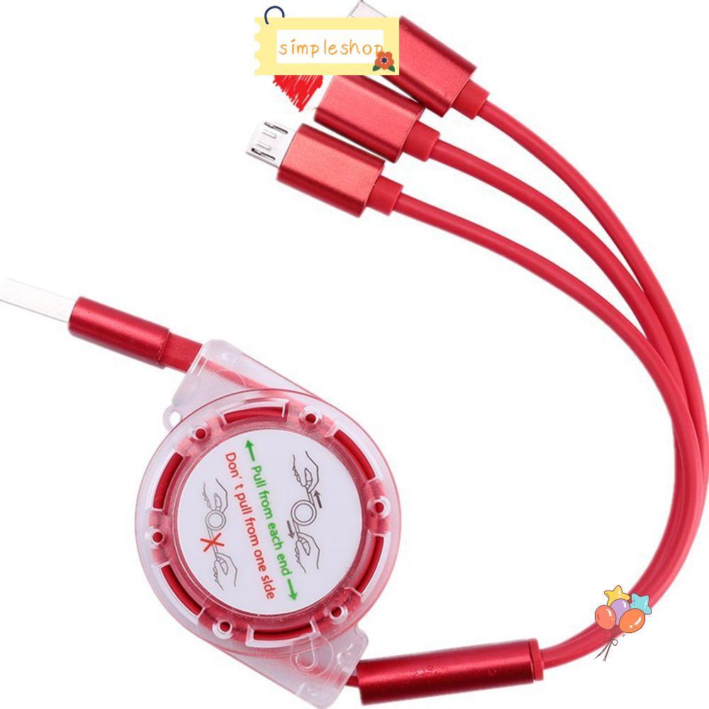 Universal 3 in 1 Cable Retractable Micro Usb Multi Charger