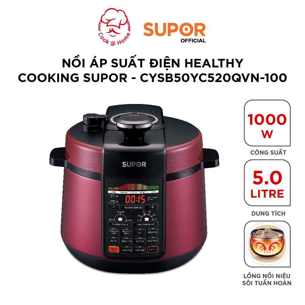 Nồi áp suất điện Healthy Cooking Supor CYSB50YC520QVN-100 - 5L, 1000W