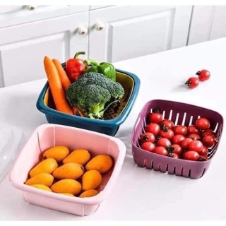 BỘ RỔ NHỰA KÈM CHẬU 2 IN 1 AN TOÀN TIỆN LỢI