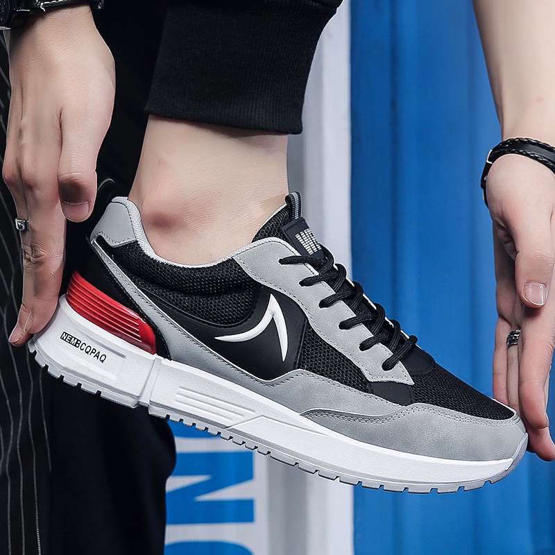 Giày thể thao Sneaker da phối lưới dành cho nam phong cách năng động, trẻ trung AG0156