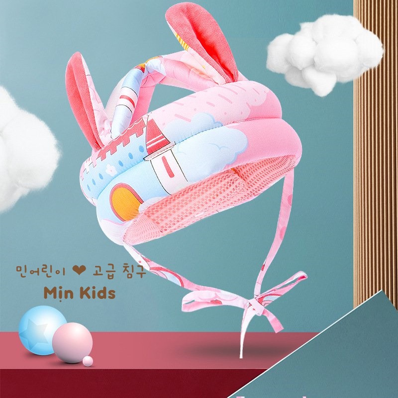 Mũ bảo hiểm cho bé, nón bảo vệ đầu cho bé tập đi MỊN KIDS nhiều hoạ tiết đáng yêu