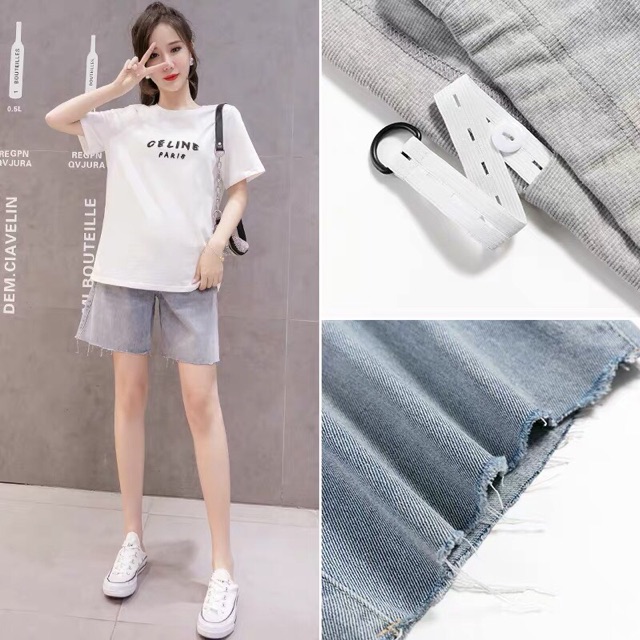 Quần short jeans cho bà bầu