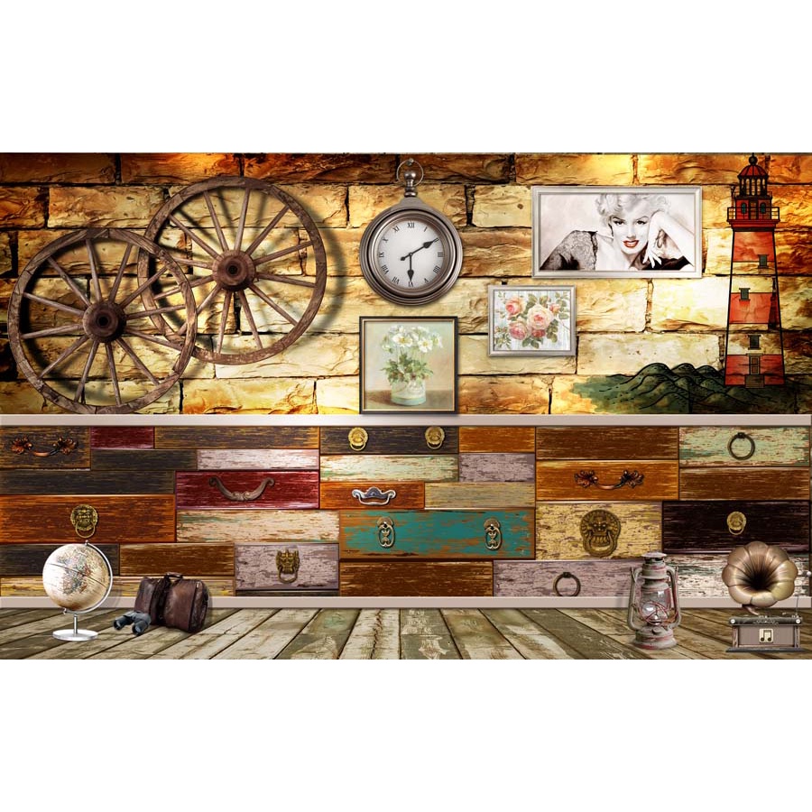 Tranh dán tường khổ lớn Quán Cafe, Trà chanh, Trà Sữa, Trang Trí Cửa Hàng 3D