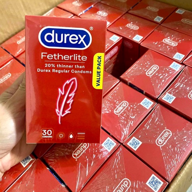 Bao cao su Durex Úc Fetherlite hộp 30 cái - Siêu mỏng - Siêu phê