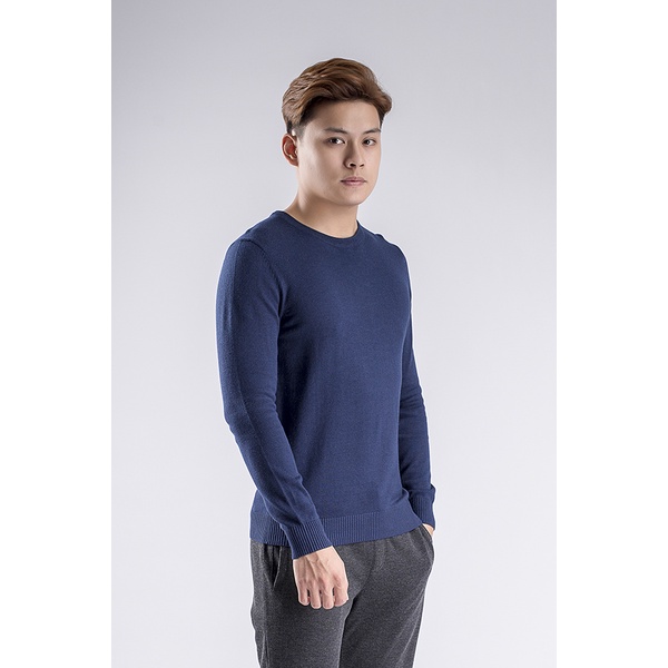 Áo len dài tay nam KWIN KWO001W8 cổ tròn, mỏng, cotton pha mềm mịn, nhẹ xốp, màu sắc dễ mặc