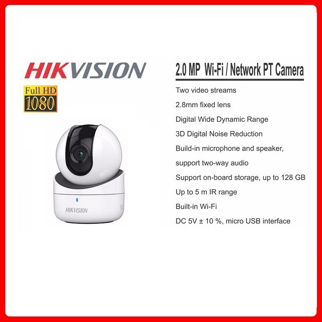 Camera Wifi Hikvision DS-2CV2Q21FD-IW Xoay 360/ 2.0MP - Chính hãng BH 24 Tháng