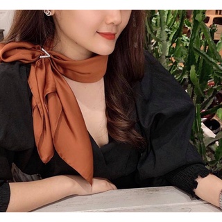 Khăn lụa hàn cao cấp vuông trơn hàn quốc
