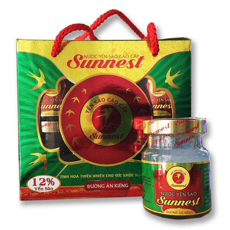 Hộp 6 lọ x 70ml Yến Sào Sunnest Cao Cấp Đường Ăn Kiêng siêu ngon, Hạn sử dụng đến tháng 24 tháng kể từ ngày sản xuất.