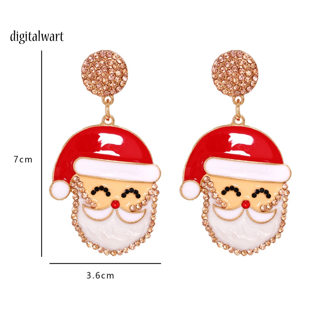 Kỹ Thuật Số| 1 Đôi Bông Tai Hình Ông Già Noel Lấp Lánh Thời Trang Dành Cho Nữ