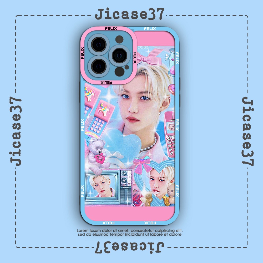 Ốp lưng iphone cạnh vuông Jicase Felix Kpop Stray Kids 6plus/6s/6splus/7/7plus/8/8plus/x/xs/11/12/pro/max/plus/promax