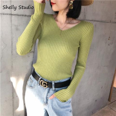 [Mã FASHIONCB732 hoàn 15% tối đa 30K xu 99K] Áo sweater dệt kim dài tay ôm dáng màu trơn thanh lịch cho nữ | BigBuy360 - bigbuy360.vn