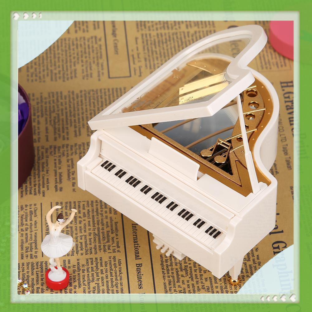 Hộp nhạc lên dây cót kiểu mô hình đàn piano phong cách cổ điển lãng mạn làm quà đám cưới sinh nhật trang trí nhà cửa