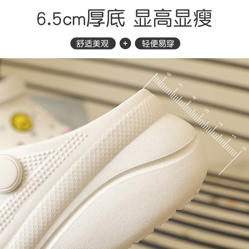Dép Cross nữ bánh mì đế cao 6cm SUNNY kèm Sticker ngộ nghĩnh, dép sục nữ hot trend Trung bản đẹp