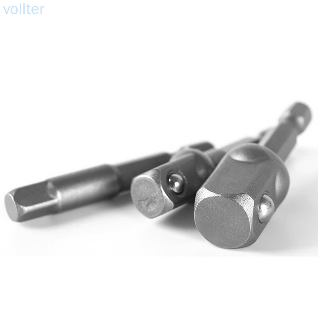 Set 3 đầu chuyển đổi mũi khoan 1/2 1/4 3/8 màu sắc ngẫu nhiên thiết kế vuông vừa vặn