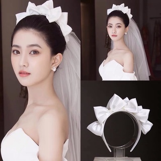 Băng Đô Cài Tóc Cô Dâu nơ lụa Mới