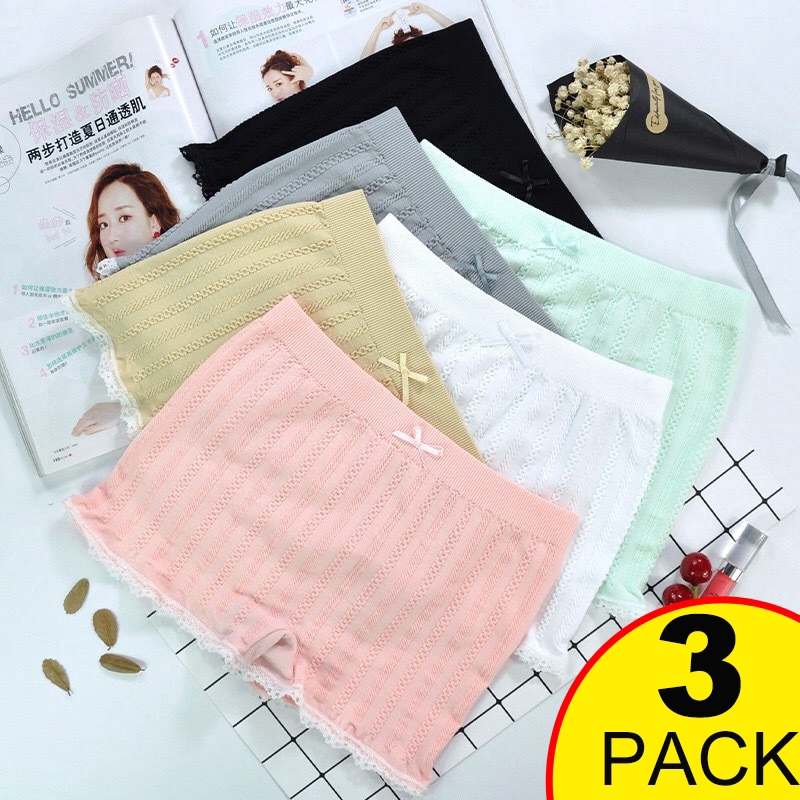 Set 3 quần an toàn mặc đầm váy thoáng khí thoải mái cho nữ