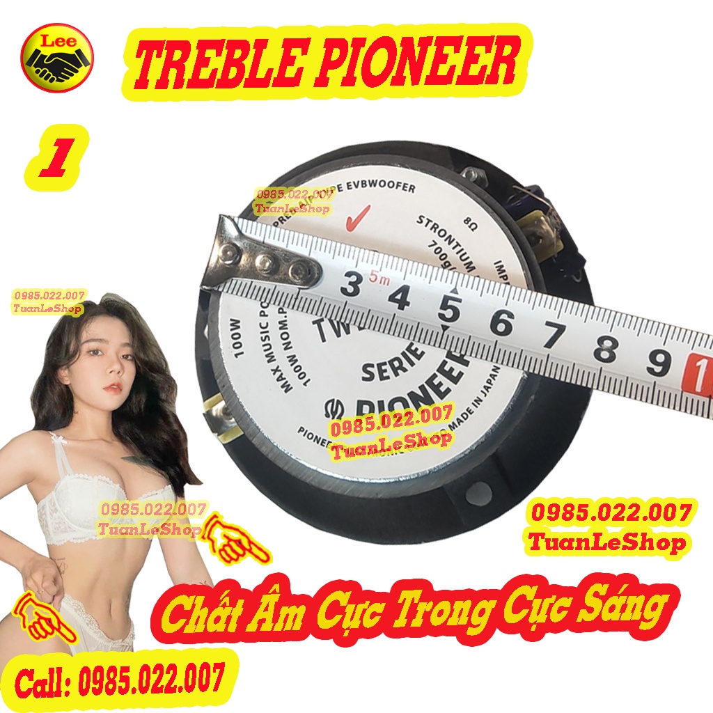 HAI CỦ LOA TREBLE PIO NEEER  MÀNG NANO KÈM TỤ 3.3MF TỐT - LOẠI 3 LỖ VÍT PIONEER P8802