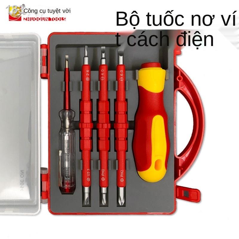 【HOT】Tuốc nơ vít đa năng cách điện 5 trong 1 có bút với bộ dụng cụ từ tính