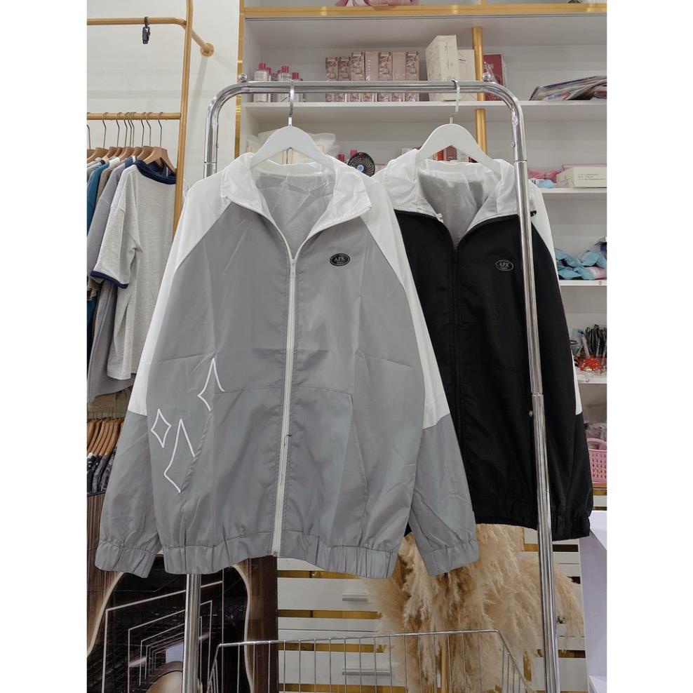 Áo Khoác Gió Bomber Chữ SLC Dáng Rộng Phối Màu Nam Nữ Unisex Uzzlang