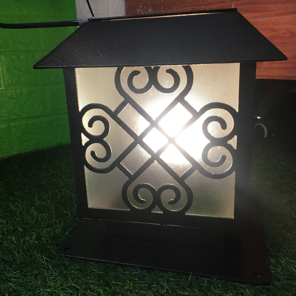Đèn trụ cổng,đèn cột cao cấp 20x20cm, Thép 2mm sơn tĩnh điện - Điện Việt