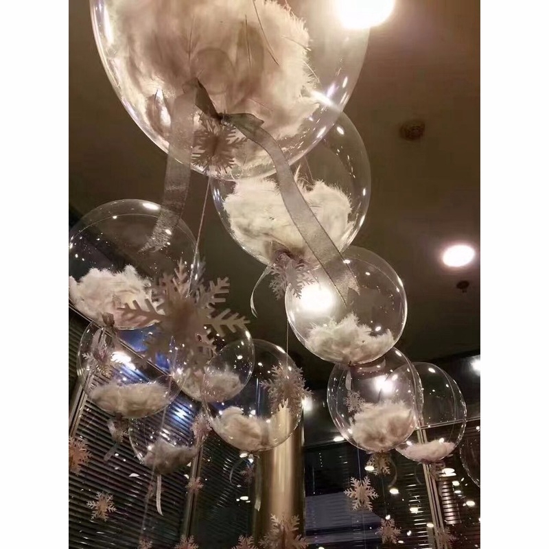 Bóng Bay Khí Heli Trong Suốt Trang Trí Chữ Happy Birthday