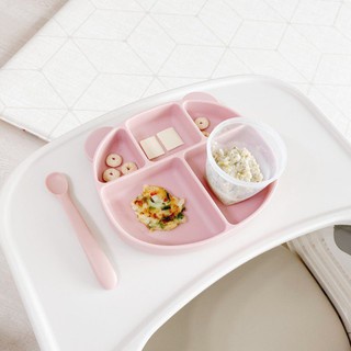 Khay gấu ăn dặm silicon cho bé Poled, khay ăn dặm chia ngăn cao cấp cho trẻ - Monnie Kids