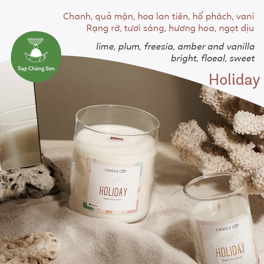 Nến thơm Candle Cup Agaya Size M - Sáp cọ và tinh dầu thiên nhiên