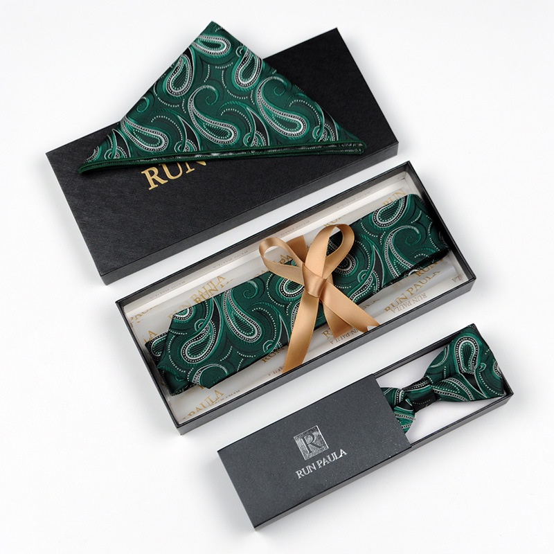 Set Cà Vạt + Khăn Tay Bỏ Túi Áo Vest + Nơ Cài Cổ Áo Lịch Lãm Cho Nam