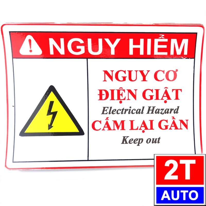 STICKER TẤM DÁN LOGO CẢNH BÁO ĐIỆN GIẬT, CẢNH BÁO ĐIỆN NGUY HIỂM, CẢNH BÁO AN TOÀN ĐIỆN