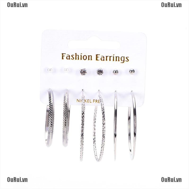 Bộ 6 Đôi Bông Tai Hợp Thời Trang Cho Nữ