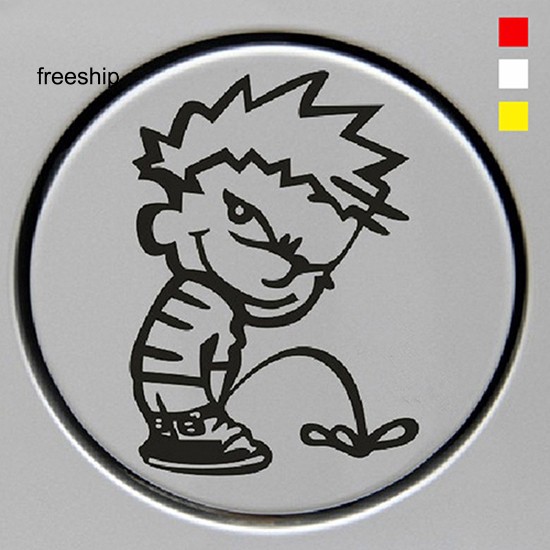 Decal Dán Nắp Bình Xăng Xe Hơi Hình Cậu Bé Pei Vui Nhộn