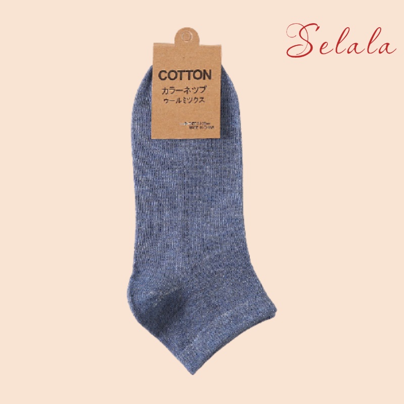 COMBO 5 ĐÔI Tất Selala Cổ Ngắn Cotton Co Giãn Nhiều Màu TC03