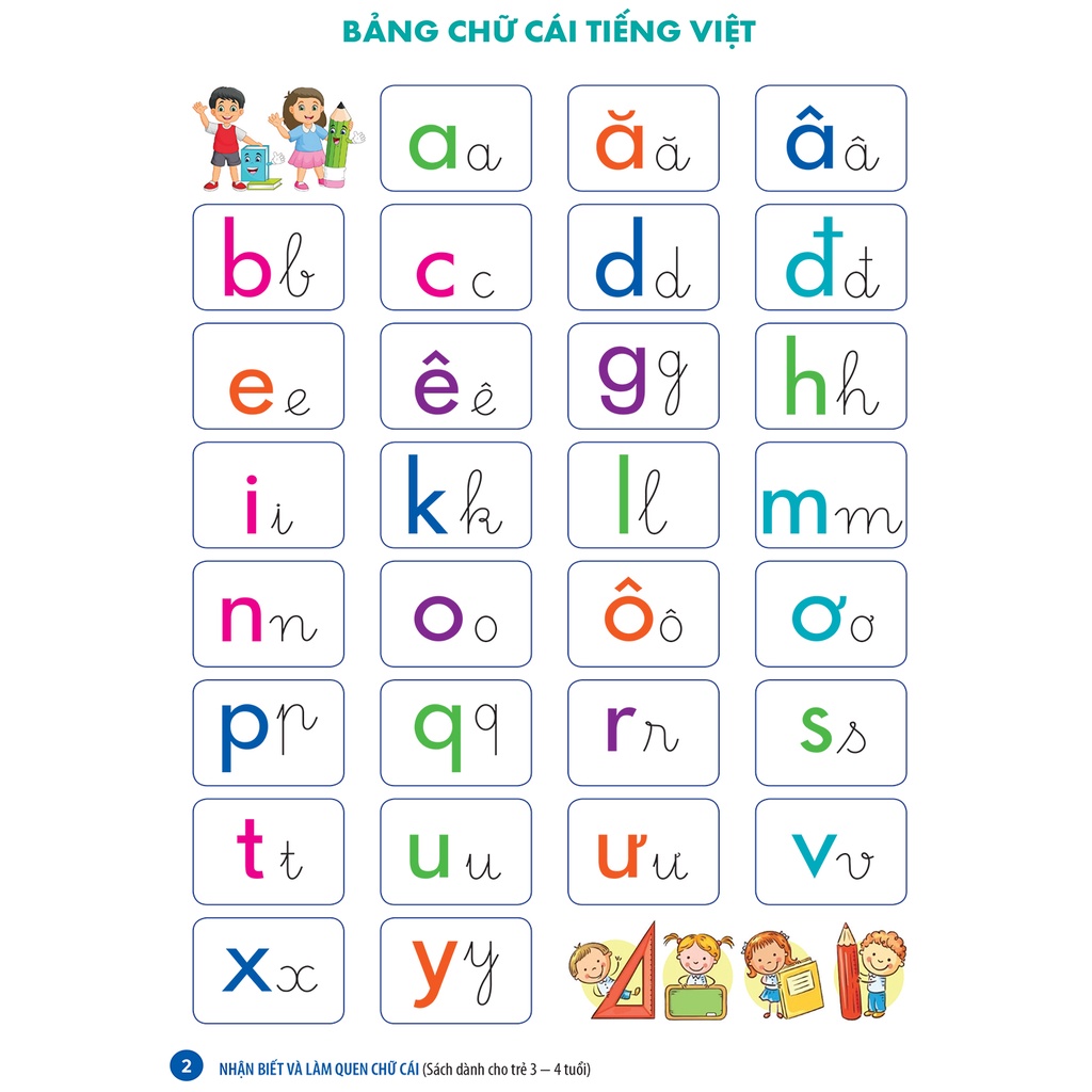 Sách Nhận biết và làm quen chữ cái - Sách cho trẻ 3 - 4 tuổi