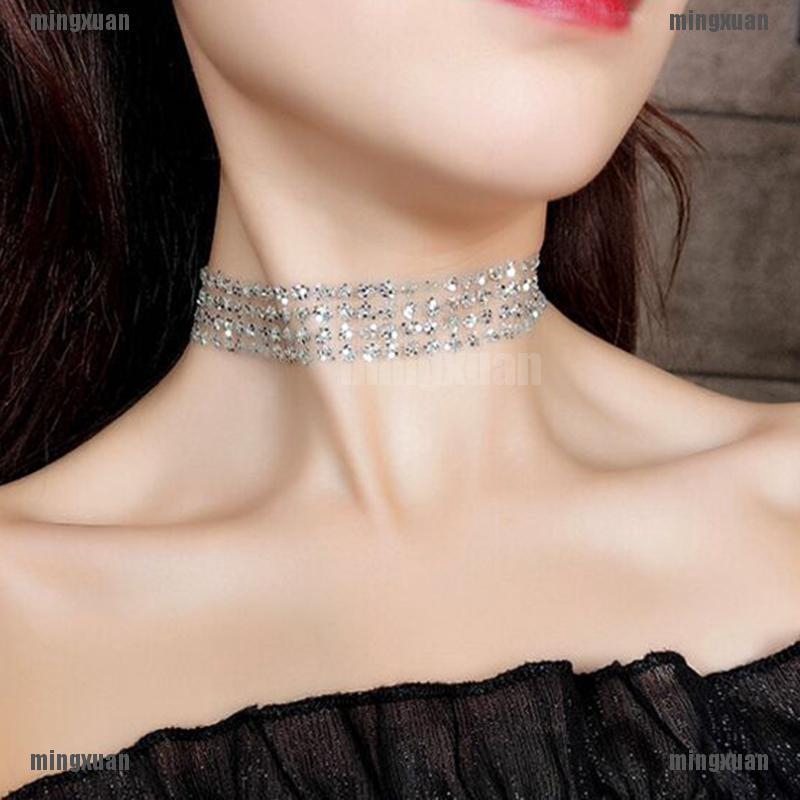 ★BÁN CHẠY ★Sexy Sequin Choker Necklace Chunky Statement Bib Pendant Chain Necklace Jewelry