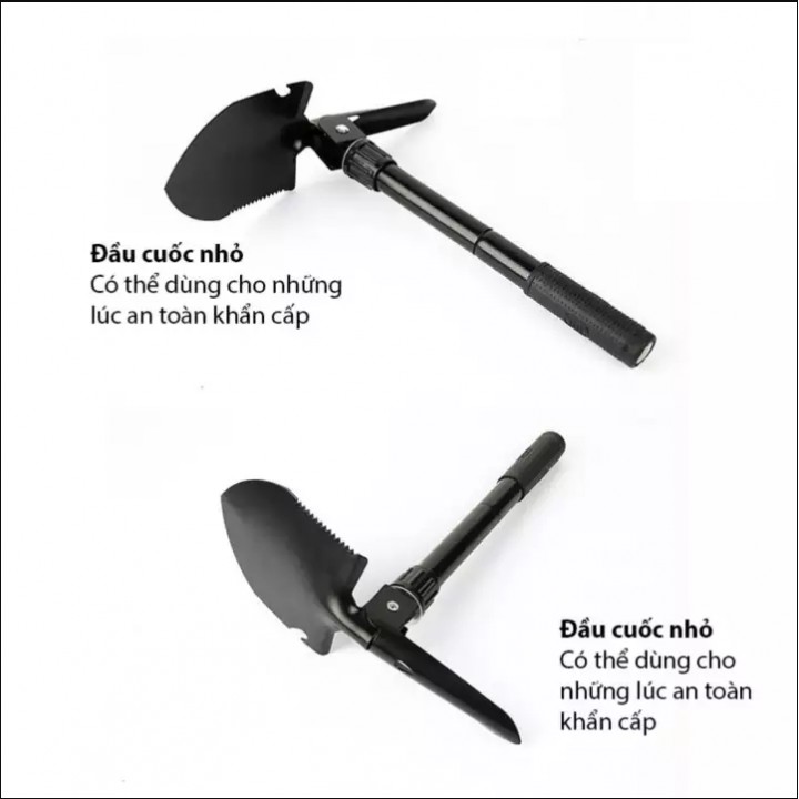 Bộ Cuốc Xẻng Mini Đi Phượt - Làm Vườn 4 in 1 Dễ Dàng Tháo Lắp