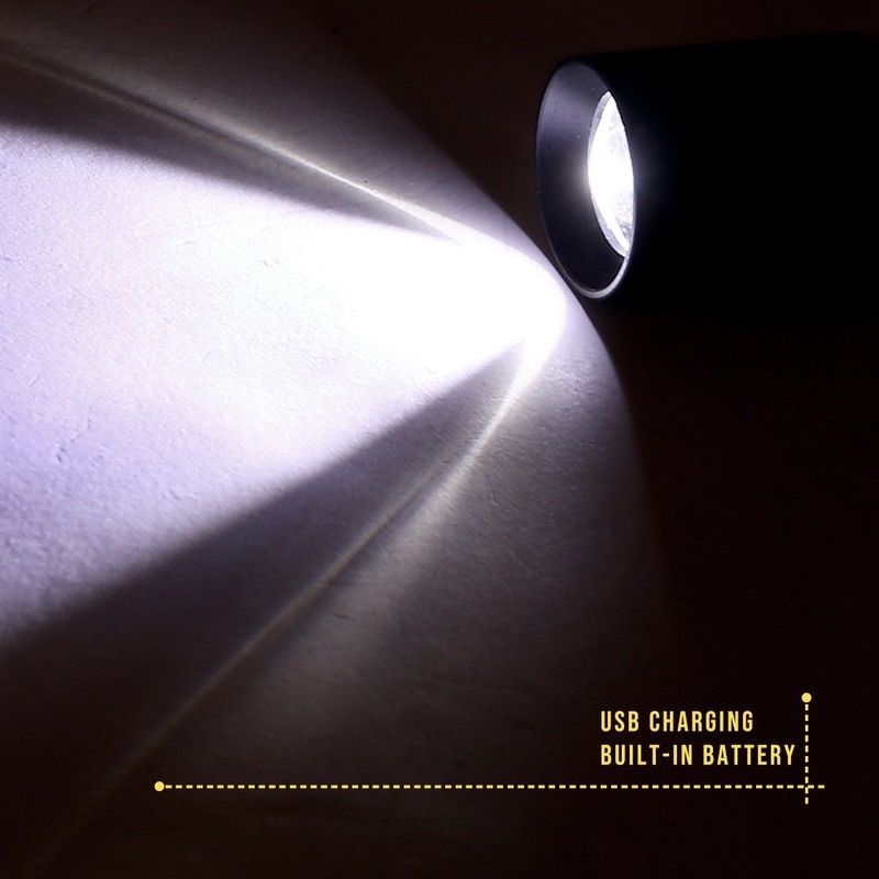 1 Đèn Pin LED Bằng Hợp Kim Nhôm Có Thể Tái Sạc Tiện Lợi