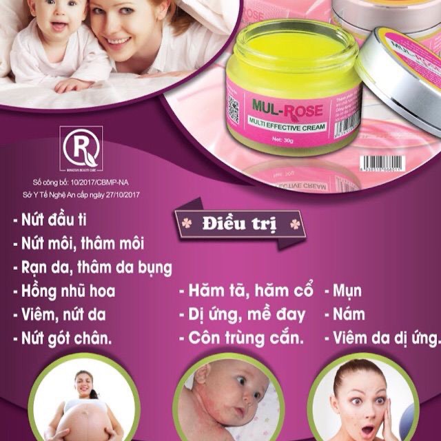 Kem Mul Rose Chính Hãng Chiết Xuất Từ Thiên Nhiên 30gr