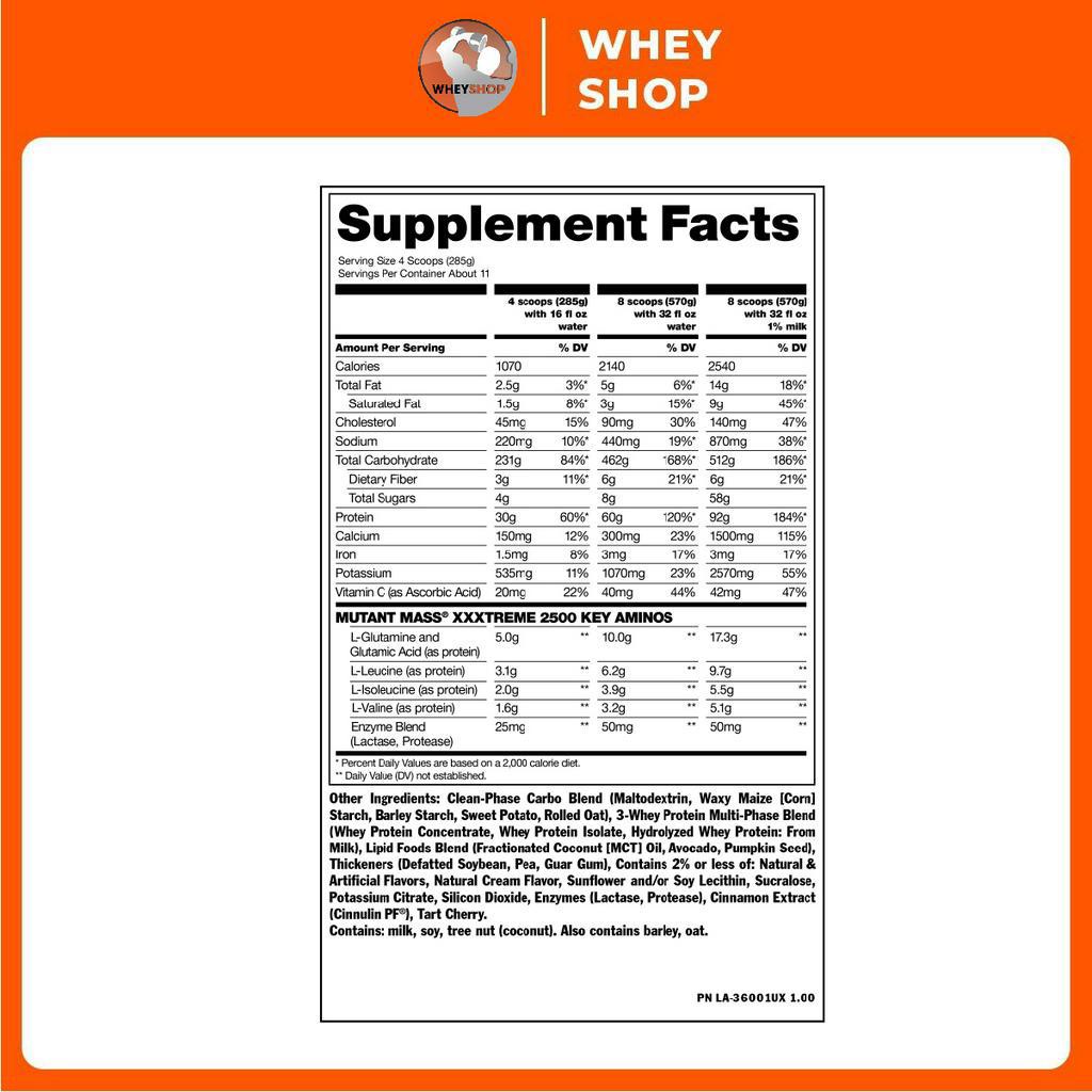 Sữa dinh dưỡng tăng cân Mutant Mass XXXtreme 6Lbs