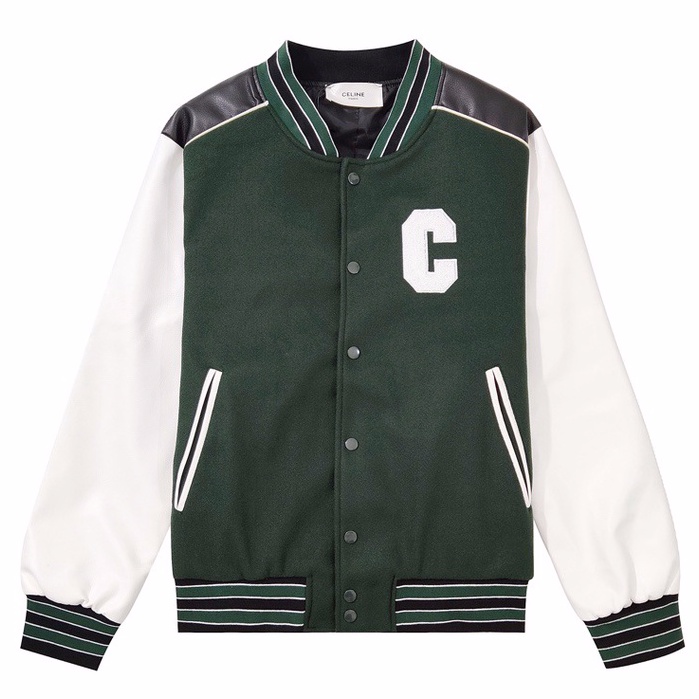 Áo khoác C3line loose teddy green bomber jacket ss21