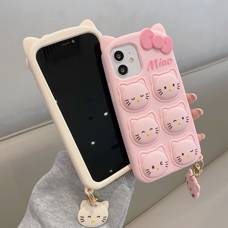 Ốp Điện Thoại Silicone Mềm Chống Rơi In Hình Hello Kitty Cho iPhone 14 13 12 11 Pro Max XS XR X 8 7 6 6S Plus SE 2020