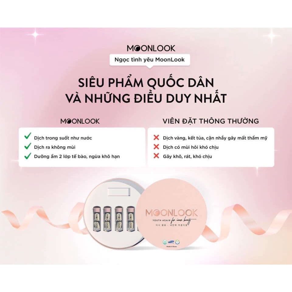 Ngọc Tình Yêu MOONLOOK - Hộp 10 Viên Mua 1 Hộp Tặng 1 Chai Collagen Cá Tuyết