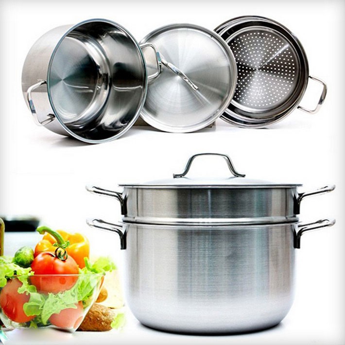 Bộ nồi xửng hấp Inox 3 đáy Fivestar 24cm dùng cho bếp từ