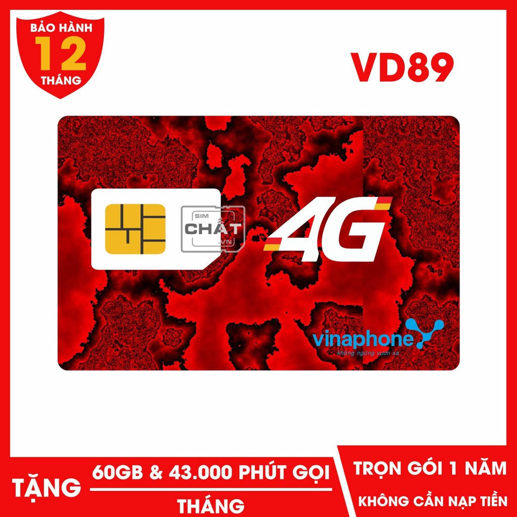 SIM 4G Vinaphone VD89 Trọn Gói 1 Năm Miễn Phí 12 Tháng Gọi và Data