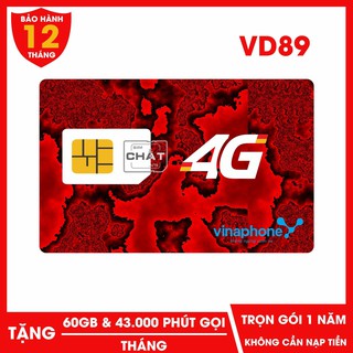 SIM 4G Vinaphone VD89 Trọn Gói 1 Năm Miễn Phí 12 Tháng Gọi và Data
