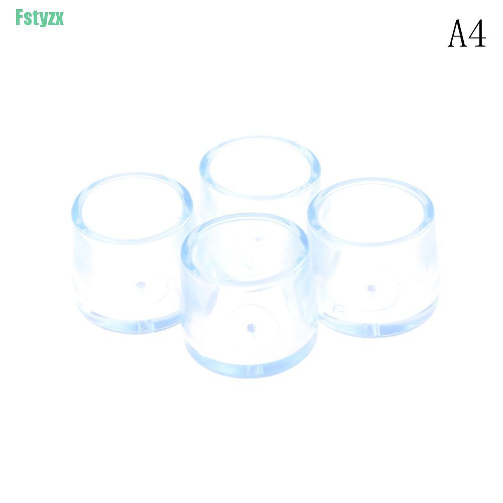 fstyzx 4Pcs Rubber Furniture Table Chair Leg Floor Feet Cap Cover Protector Transparent