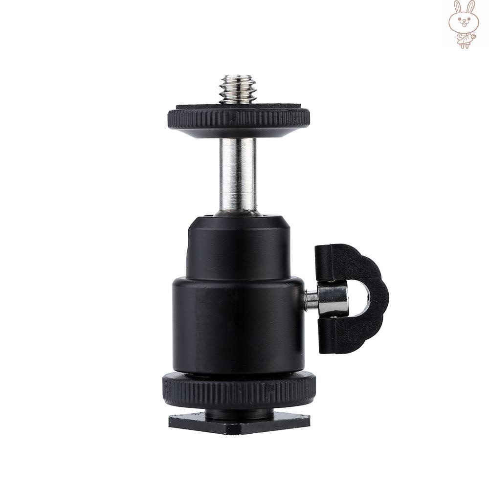 RD Andoer Aluminium Alloy Mini Ball Head 1/4" Mount with Flash Shoe for DSLR SLR DC Camera Mini DV Monitor etc