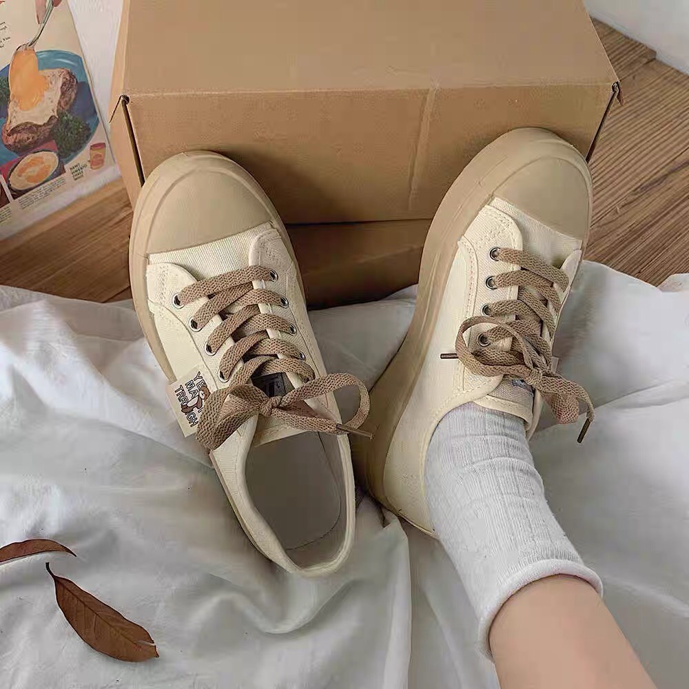 Giày thể thao nữ độn đế thấp cổ, Giày sneaker nữ đế cao có viền nhũ phối màu cá tính , năng động | BigBuy360 - bigbuy360.vn