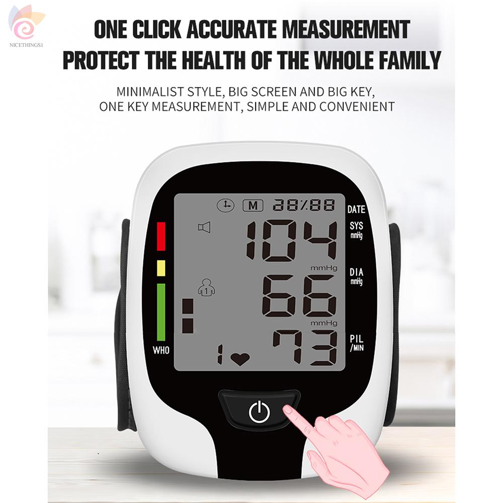 ET Wrist Blood Pressure Monitor Digital LCD Screen Electronic Sphygmomanometer Home Automatic Intelligent Wrist Cuff Sphygmomanometer Blood Pressure Meter