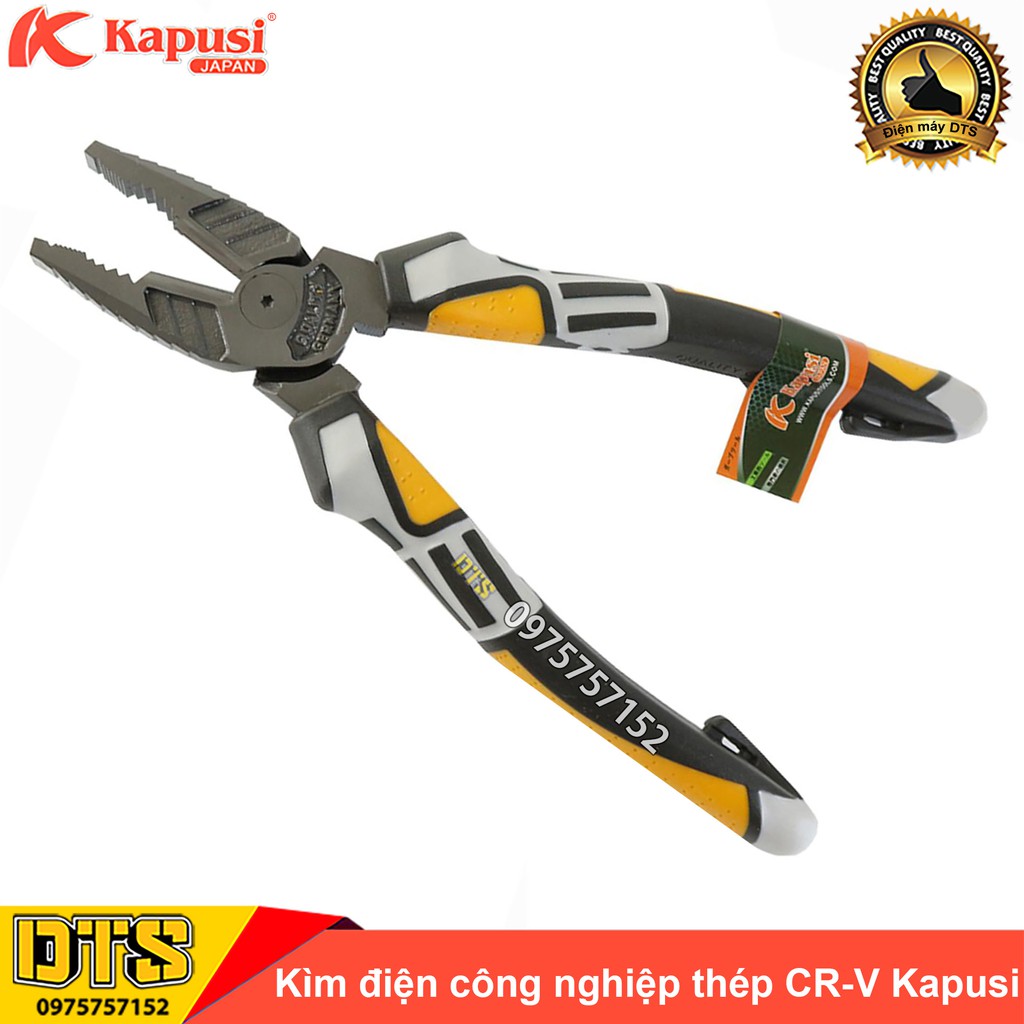 Kìm điện công nghiệp Kapusi JAPAN thép cao cấp CR-V 8 inch (205mm), thiết kế tiên tiến tiết kiệm 30% lực bấm