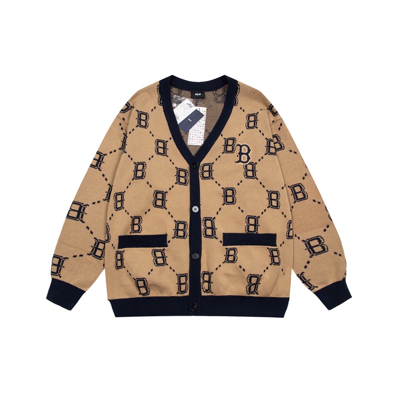 ❤❀  ❤ Mlb Áo Khoác Cardigan Tay Dài Cổ Chữ V Thêu Chữ Thời Trang